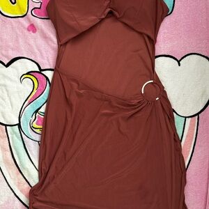 Elegant Rust Brown Women's Dress